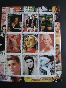 LAOS  STAMP-2000-ROCK & ROLL MOVIE STAR ELVIS PRESLEY MNH:SHEET#3 VERY FINE