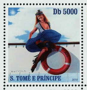 The Pinup Art Stamp Paul Butvila Drp 'em Sailor S/S MNH #4578-4586 