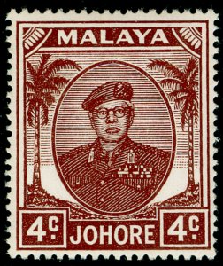 MALAYSIA - Johore SG136, 4c brown, M MINT.