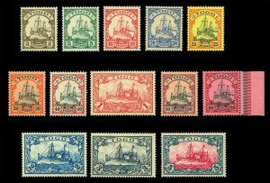 German Colonies - TOGO 1900  Kaiser's YACHT set  Scott 7-19  mint MNH** VF