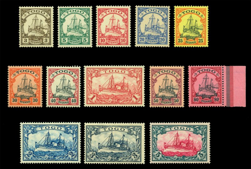 German Colonies - TOGO 1900  Kaiser's YACHT set  Scott 7-19  mint MNH** VF