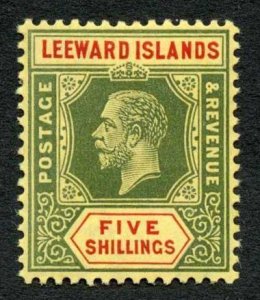 Leeward Islands 1913-22 5s green and red on lemon wmk MCA SG57b VFM 