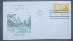 Scott 997 FDC California Centennial  Unknown Cachet