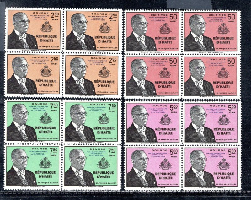 HAITI SC# 428-31+C122-25 BKS/4 FVF/MNH