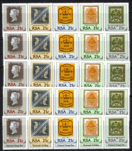 South Africa Sc# 788 MNH Strip/5 Lot/5 1990 Penny Black, 150th Anniversary