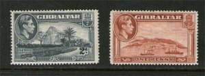 Gibraltar 1942 KGVI Perf.14 Sc 108a,110a MH