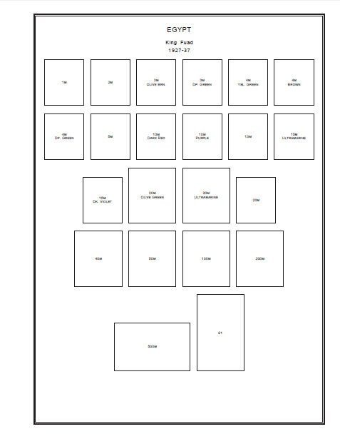 PRINTED EGYPT [CLASS.] 1866-1946 STAMP ALBUM PAGES (30 pages)