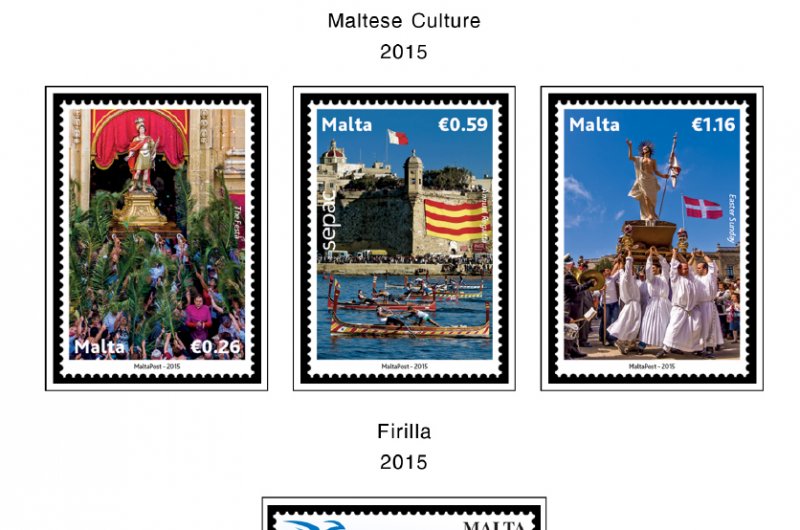 COLOR PRINTED MALTA 2011-2020 STAMP ALBUM PAGES (87 illustrated pages)