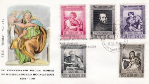 1964 - VATICAN - SC# 387-391 - FDC
