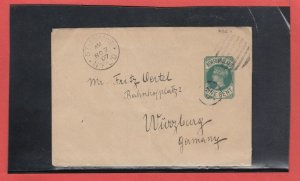 PB1 NFLD 1907 Post Band NFLD 1c Green to Germany clean and neat