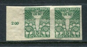 Yugoslavia/Croatia 1919 Imperf Pair MNH Mi 90U Cv 80 euro 5818