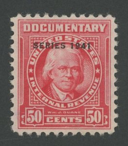 USA R321 - 50 cent Series of 1941 Documentary Revenue - VF Unused no gum
