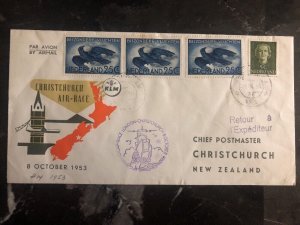 1953 Amsterdam Holland First Flight Cover FDC To New Zealand