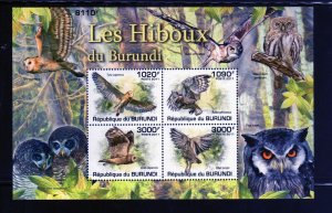 BURUNDI #881 2011 OWLS MINT VF NH O.G M/S4