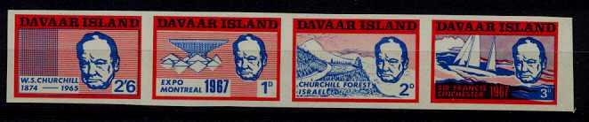 Davaar isl. MNH imperf. Churchill/Forest/Sailing