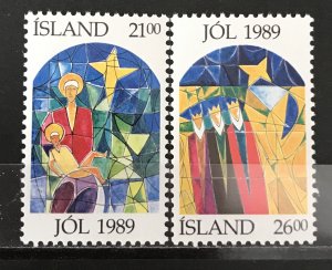 Iceland 1989 #684-5, Christmas, MNH.