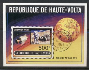 Upper Volta 1973 Apollo 17 Space, Moon Landing MS CTO