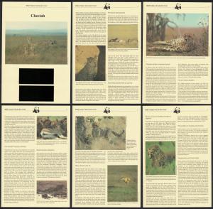 Upper Volta WWF Cheetah 4v Info Pages SG#723-726 SC#654-657 MI#957-960