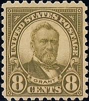 589 8 cent Grant, Olive Green Stamp mint OG NH F-VF