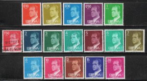 Spain #1969-96 ~ Cplt Set of 17 ~ King Carlos ~ Unused, Used, MX cond. (1976-77)