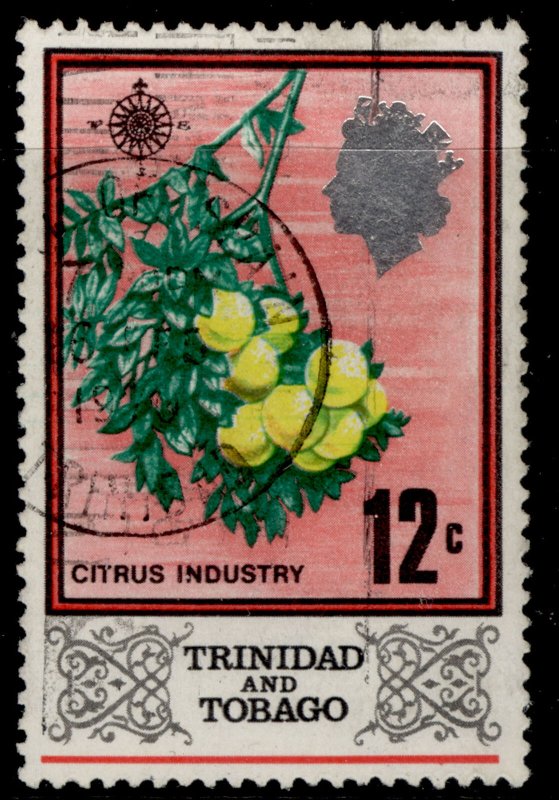 TRINIDAD & TOBAGO QEII SG345, 12c multicoloured (blue-green leaves), FINE USED. 