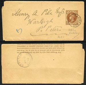 Barbados QV 1/2d Wrapper SCARCE