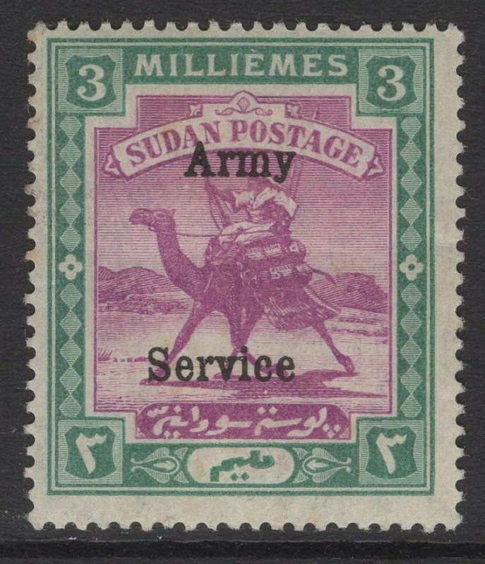 SUDAN SGA8 1906 3m MAUVE & GREEN CREASED MNH