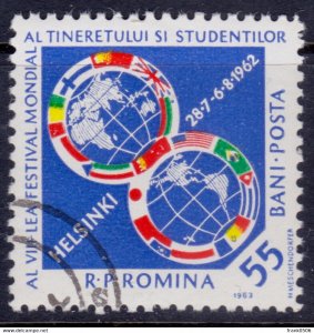 Romania, 1962, World Youth Festival - Helsinki, 55b, sc#1490, used**