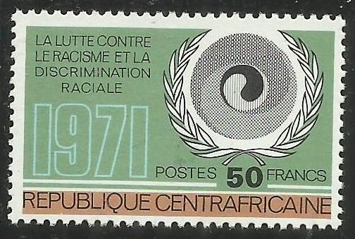 1971 Central African Republic 256 EMBLEM EQUALITY AGAINST RACIAL DISCRIMINATION