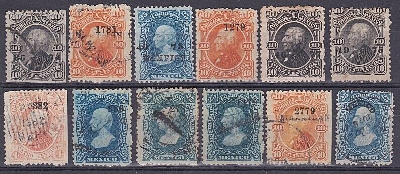 MEXICO 12 Perf Hidalgos - various values & overprints......................A6819