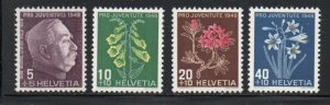 Switzerland Sc B179-82 1948 Pro Juventute Flowers stamp set mint NH