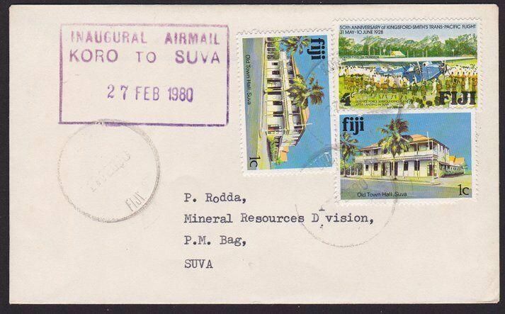 FIJI 1980 First flight cover Koro to Suva...................................5058