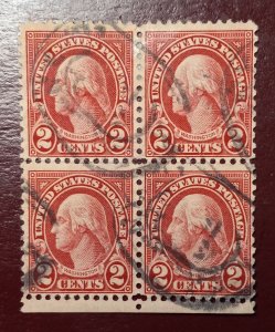 US Scott #634 Used Block Of (4) Stamps VF 1926