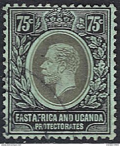 EAST AFRICA & UGANDA 1912 KGV 75c Black/Green SG52 FU