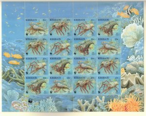 KIRIBATI Sc 715-18 NH MINISHEET OF 1998 - WWF - SEA LIFE - (WG05)