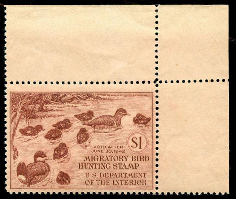 momen: US Stamps #RW8 Duck Mint OG NH VF