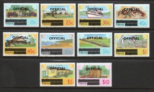 Nevis SC# O1-O10 Official Set MNH