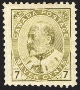 Canada #92 7c Olive Bistre 1903 King Edward VII  XF *MLH* CV $400