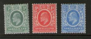 Somaliland Protectorate 1904 KEVII SG 32,33,35 MH