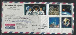 FUJEIRA  (PP2504B)  SPACE  1971 5 VALUES ON REG COVER TO USA 