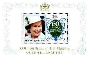 British Virgin Islands 1986 Queen\'s 60th Birthday 35c in...