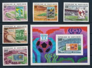 [112774] Upper Volta Burkina Faso 1979 World Cup football Silver OVP Imperf MNH