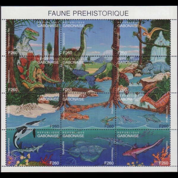 GABON 1995 - Scott# 802 Sheet-Dinosaurs NH