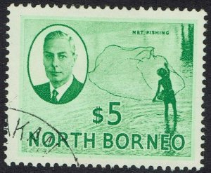 NORTH BORNEO 1950 KGVI PICTORIAL $5 USED