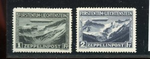 LIECHTENSTEIN ZEPPELINS SCOTT#C7-8 MINT MINT HINGED--SCOTT $210.00