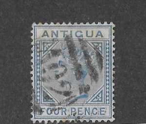 Antigua Sc #10 4p blue used  VF