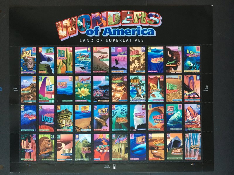 2006 sheet 39-cent Wonders of America Sc# 4033-72