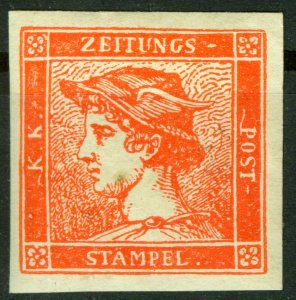 Austria, 1866, RED MERCURY, reprint, Mi #9, unused with glue.