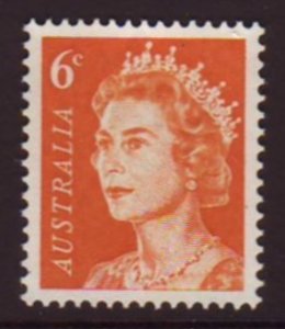 Australia 1970 Sc#401A, SG#387a 6c Orange Queen Elizabeth.....