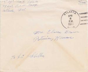 United States Prisoner of War Soldier's Free Mail 1944 Atlanta, Nebr. P.O.W. ...